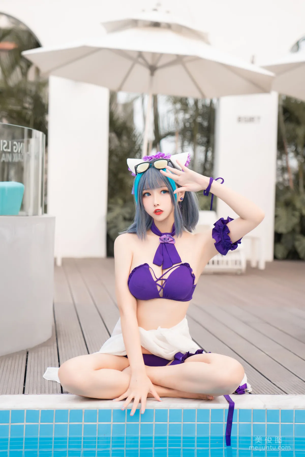 [COS Fan Service] Weibo Girl Momoko Kuikui - Cheshire Swimwear photo 16