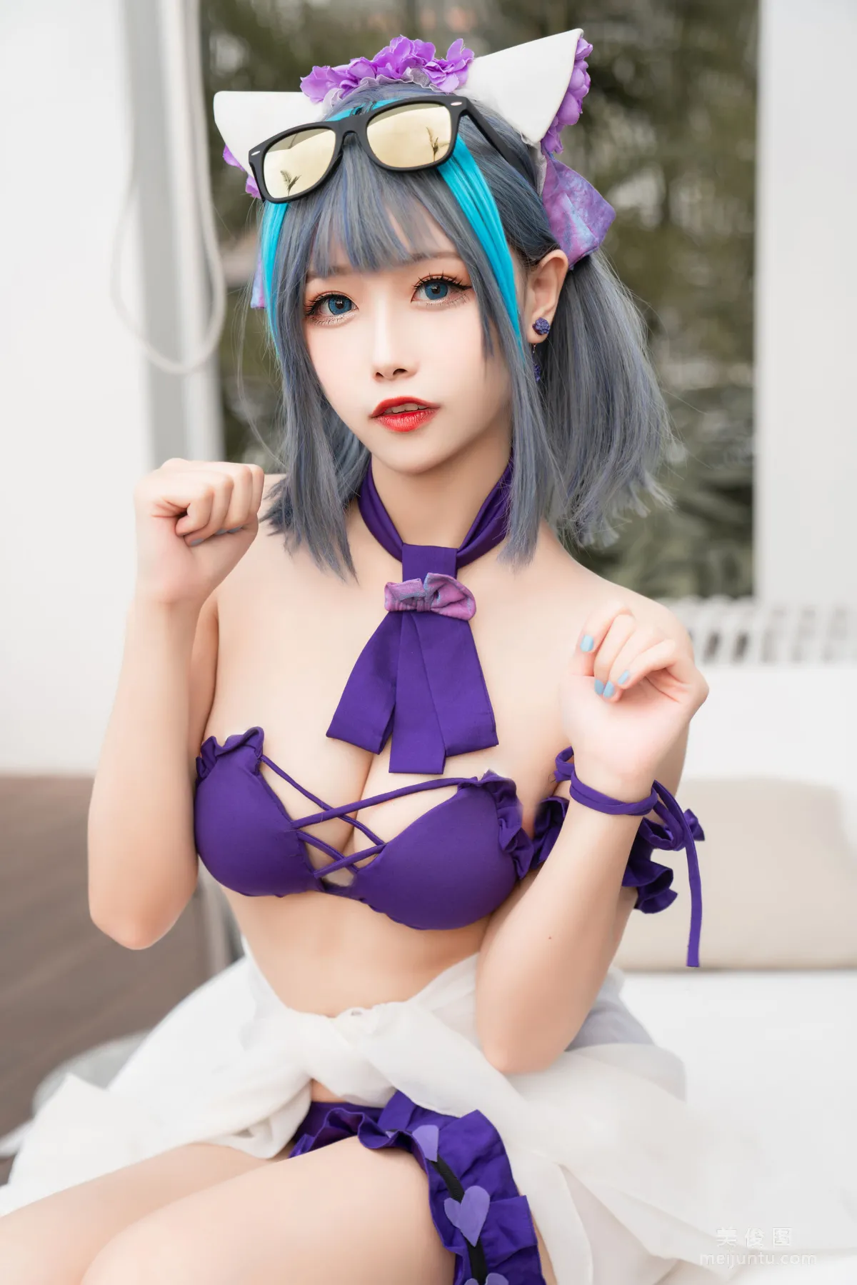 [COS Fan Service] Weibo Girl Momoko Kuikui - Cheshire Swimwear photo 10