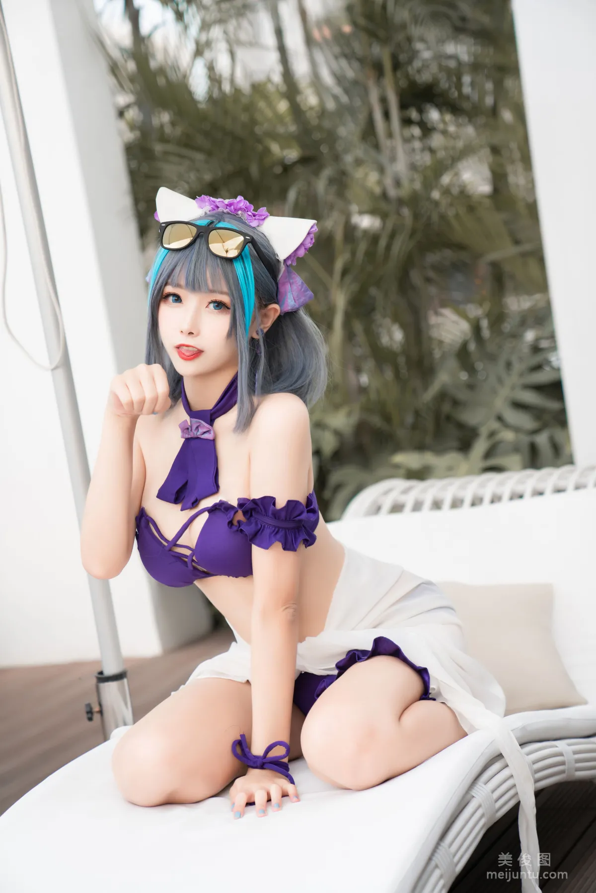 [COS Fan Service] Weibo Girl Momoko Kuikui - Cheshire Swimwear photo 6