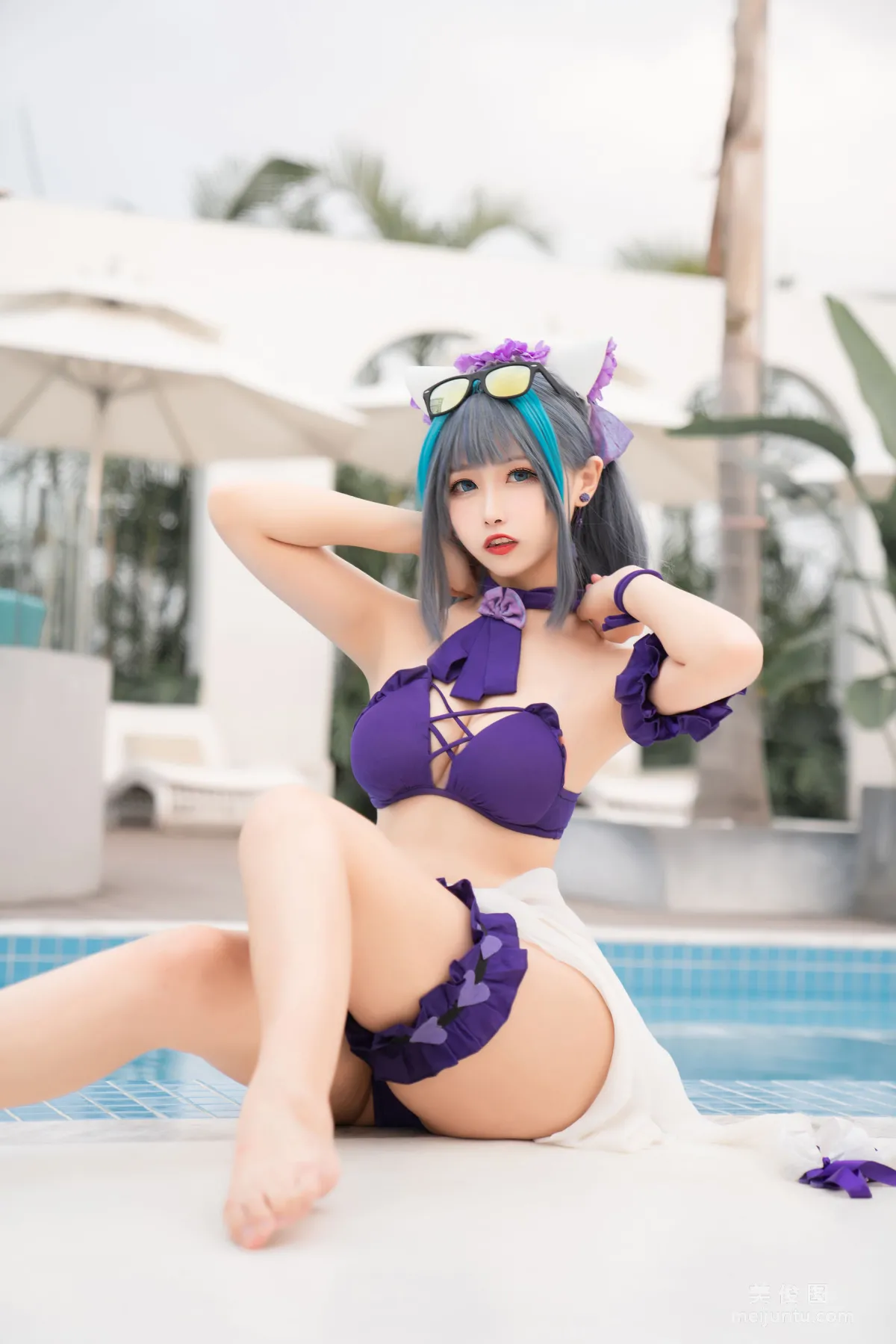 [COS Fan Service] Weibo Girl Momoko Kuikui - Cheshire Swimwear photo 28