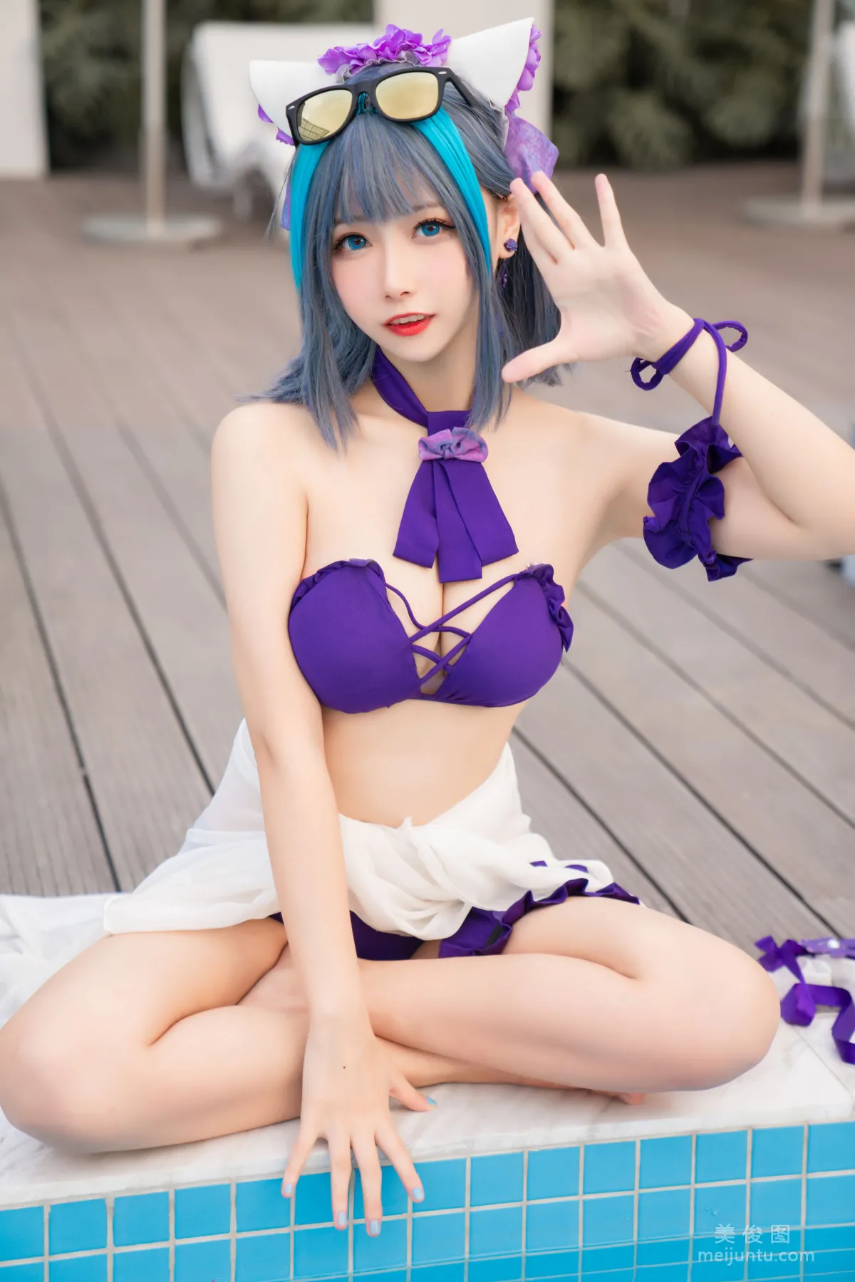 [COS Fan Service] Weibo Girl Momoko Kuikui - Cheshire Swimwear photo 17