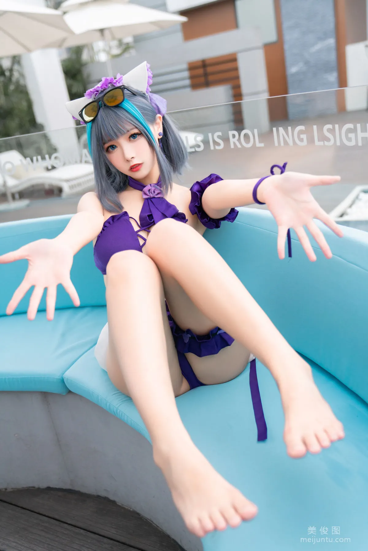 [COS Fan Service] Weibo Girl Momoko Kuikui - Cheshire Swimwear photo 40