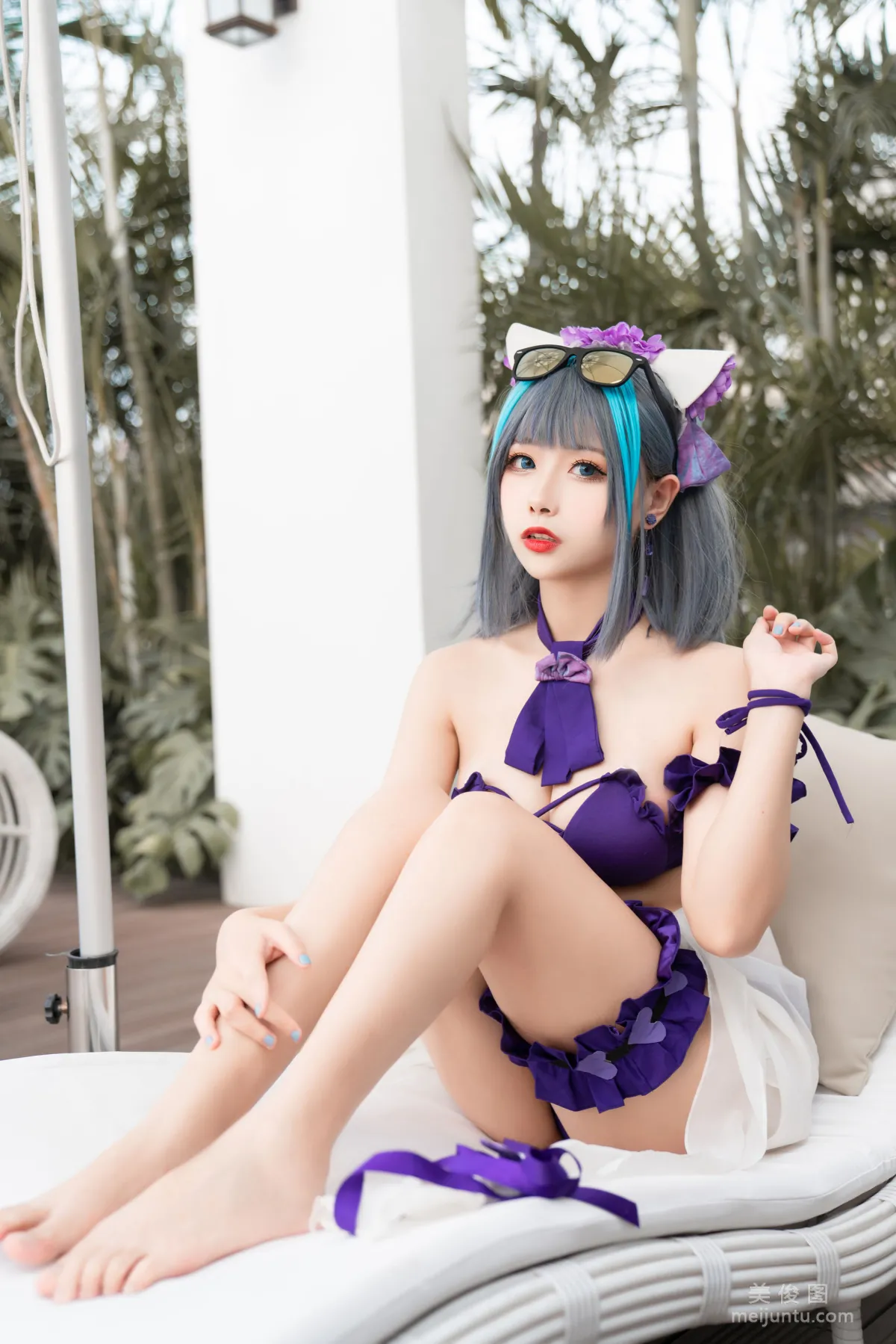 [COS Fan Service] Weibo Girl Momoko Kuikui - Cheshire Swimwear photo 3