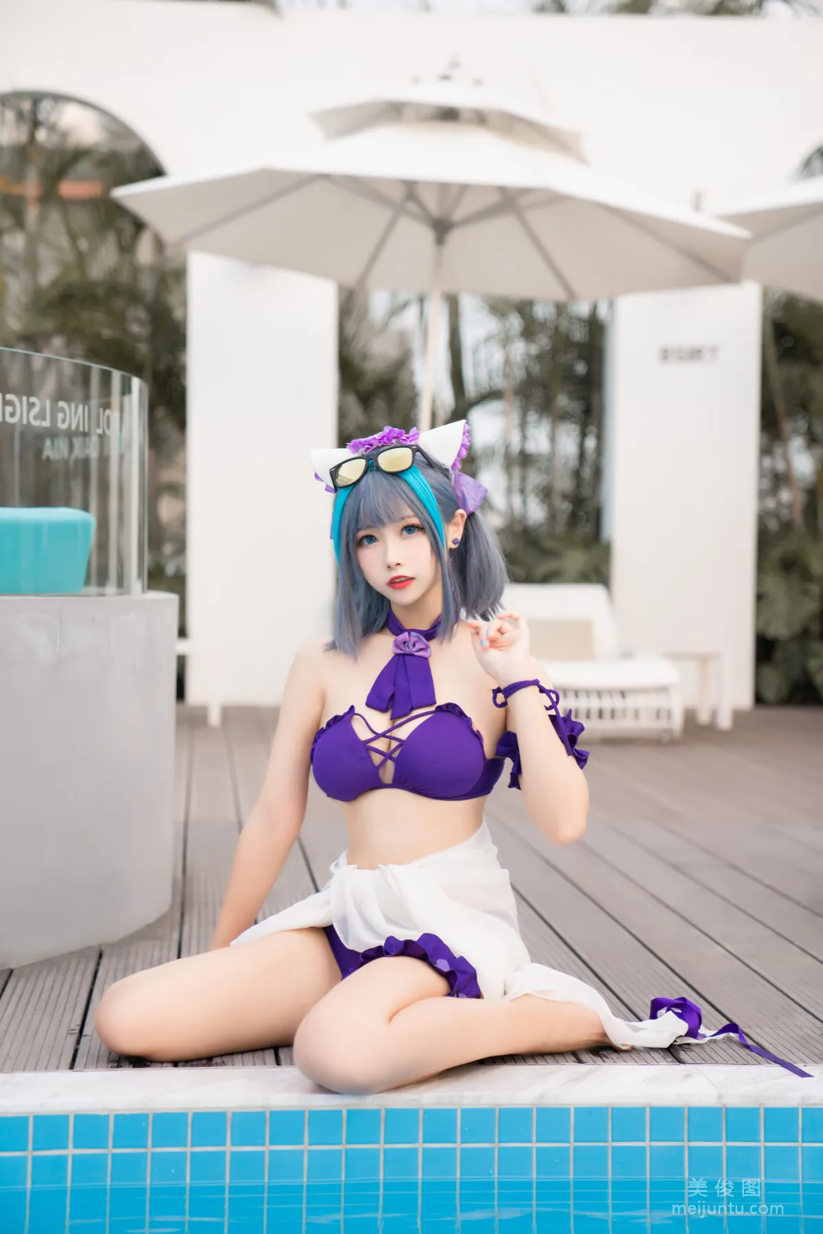 [COS Fan Service] Weibo Girl Momoko Kuikui - Cheshire Swimwear photo 21