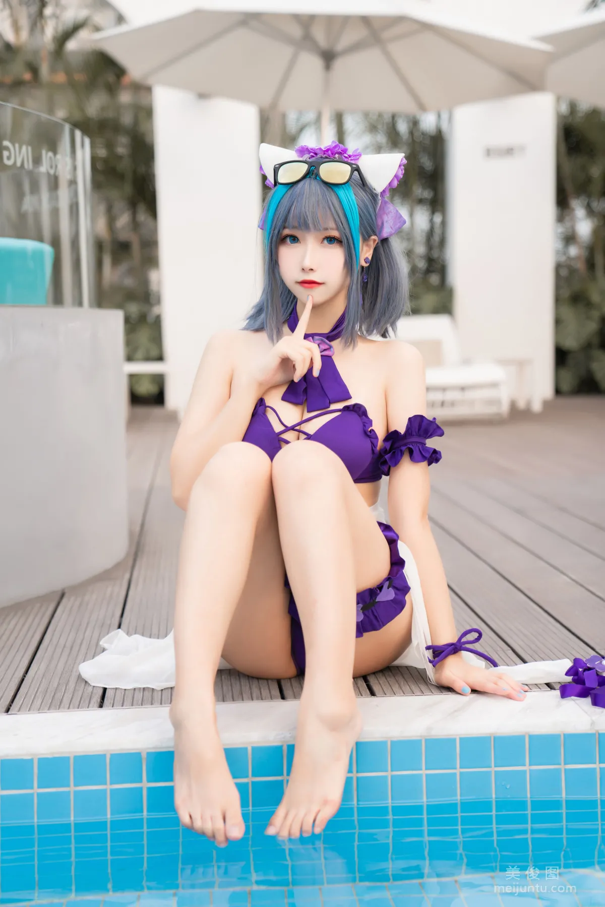 [COS Fan Service] Weibo Girl Momoko Kuikui - Cheshire Swimwear photo 20