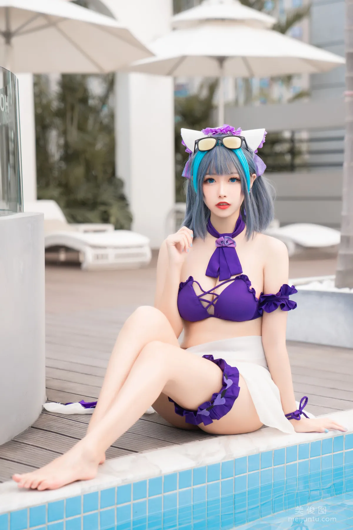 [COS Fan Service] Weibo Girl Momoko Kuikui - Cheshire Swimwear photo 14