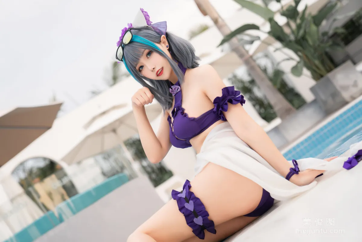 [COS Fan Service] Weibo Girl Momoko Kuikui - Cheshire Swimwear photo 25