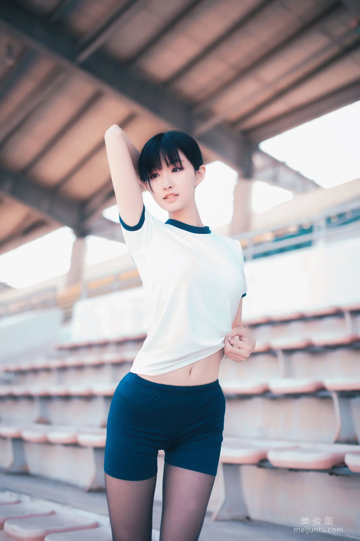 [COS福利] 滄霁桔梗 - 黑絲體操服 18