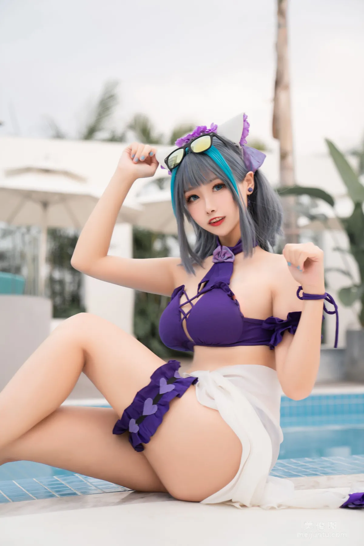 [COS Fan Service] Weibo Girl Momoko Kuikui - Cheshire Swimwear photo 26