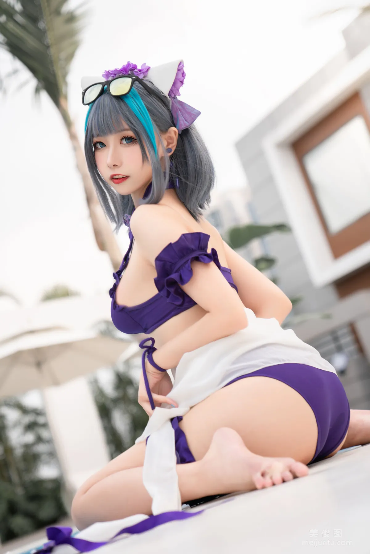 [COS Fan Service] Weibo Girl Momoko Kuikui - Cheshire Swimwear photo 24
