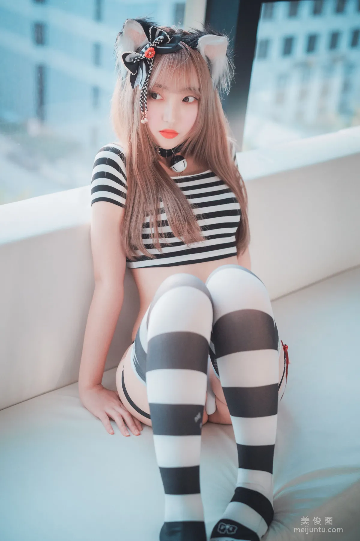 [DJAWA] Hanari - Catgirl in Stripes Photo Set photo 17