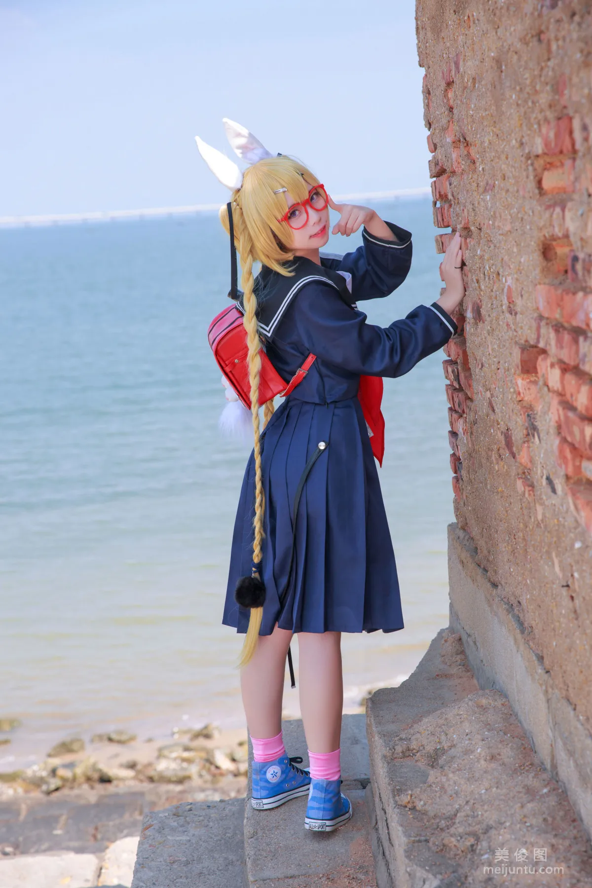[Web Idols COSER Photos] Anime Blogger G44 Buhui Shoushang - Whirlwind School Uniform photo 4