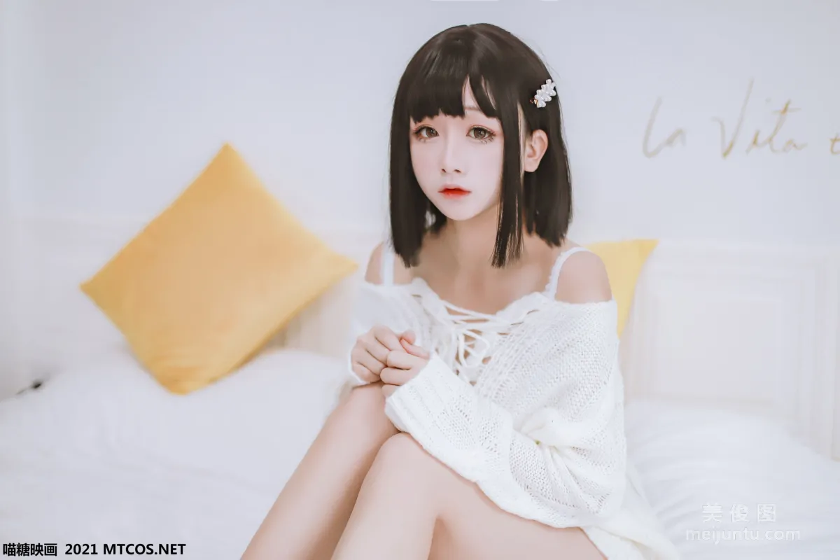[喵糖映畫] VOL.457 妹妹的白色毛衣 寫真套圖 14
