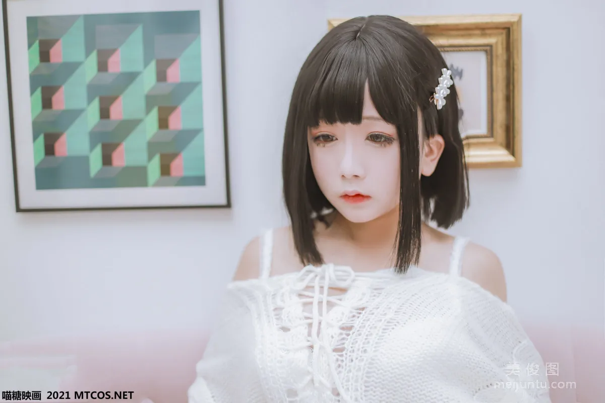 [喵糖映畫] VOL.457 妹妹的白色毛衣 寫真套圖 6