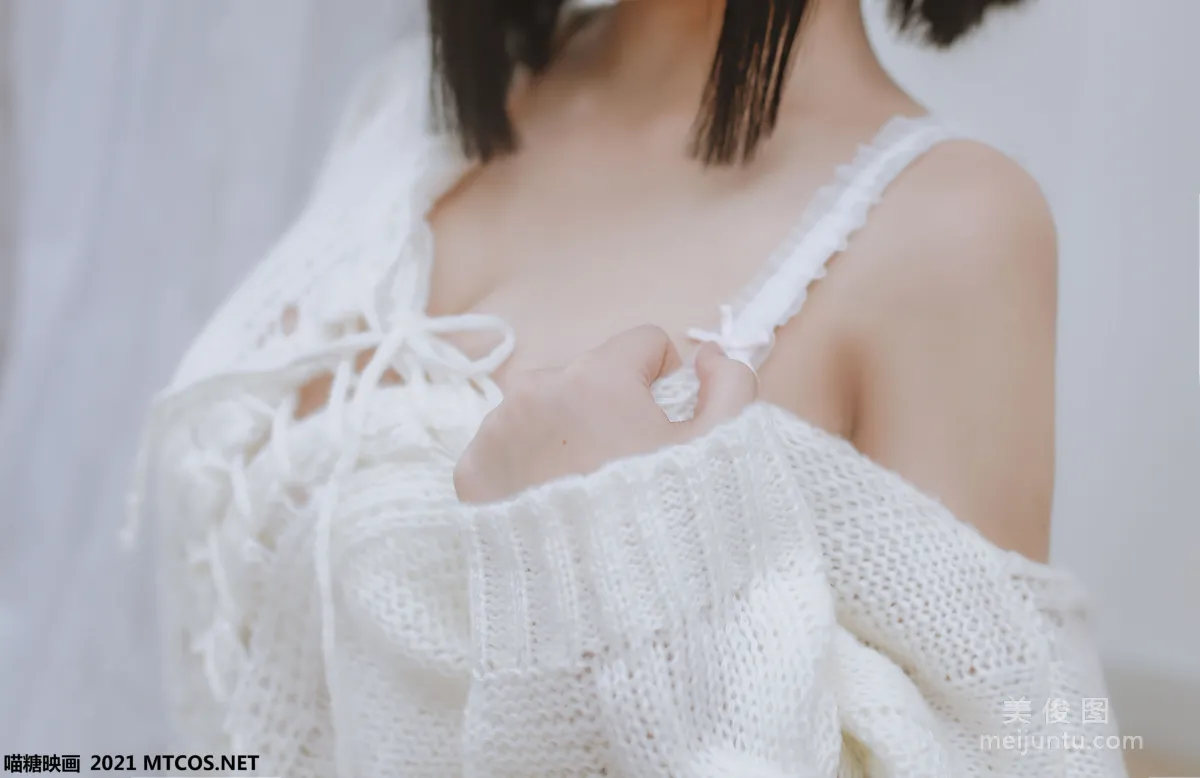 [喵糖映畫] VOL.457 妹妹的白色毛衣 寫真套圖 8