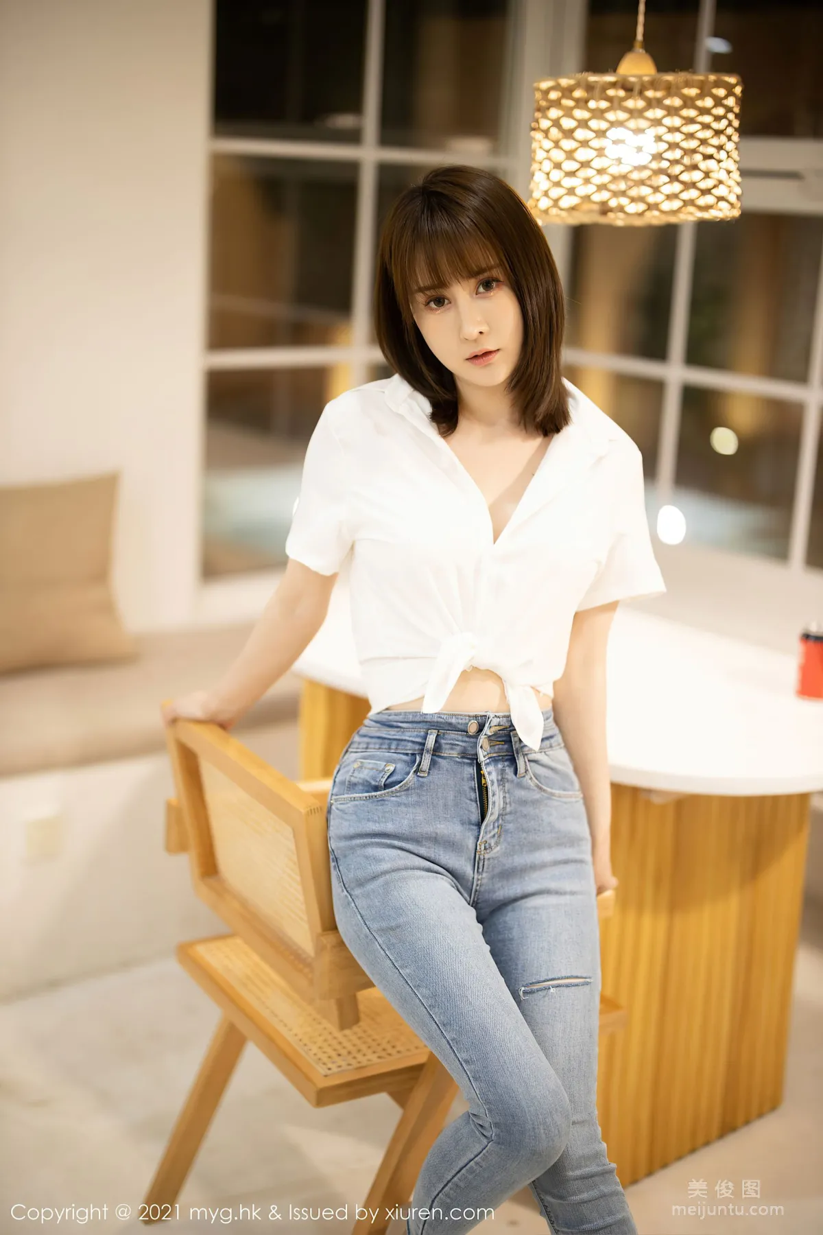 [美媛館MyGirl] Vol.540 蔡文钰Abby - 經典的白襯衫與直爽牛仔褲 30