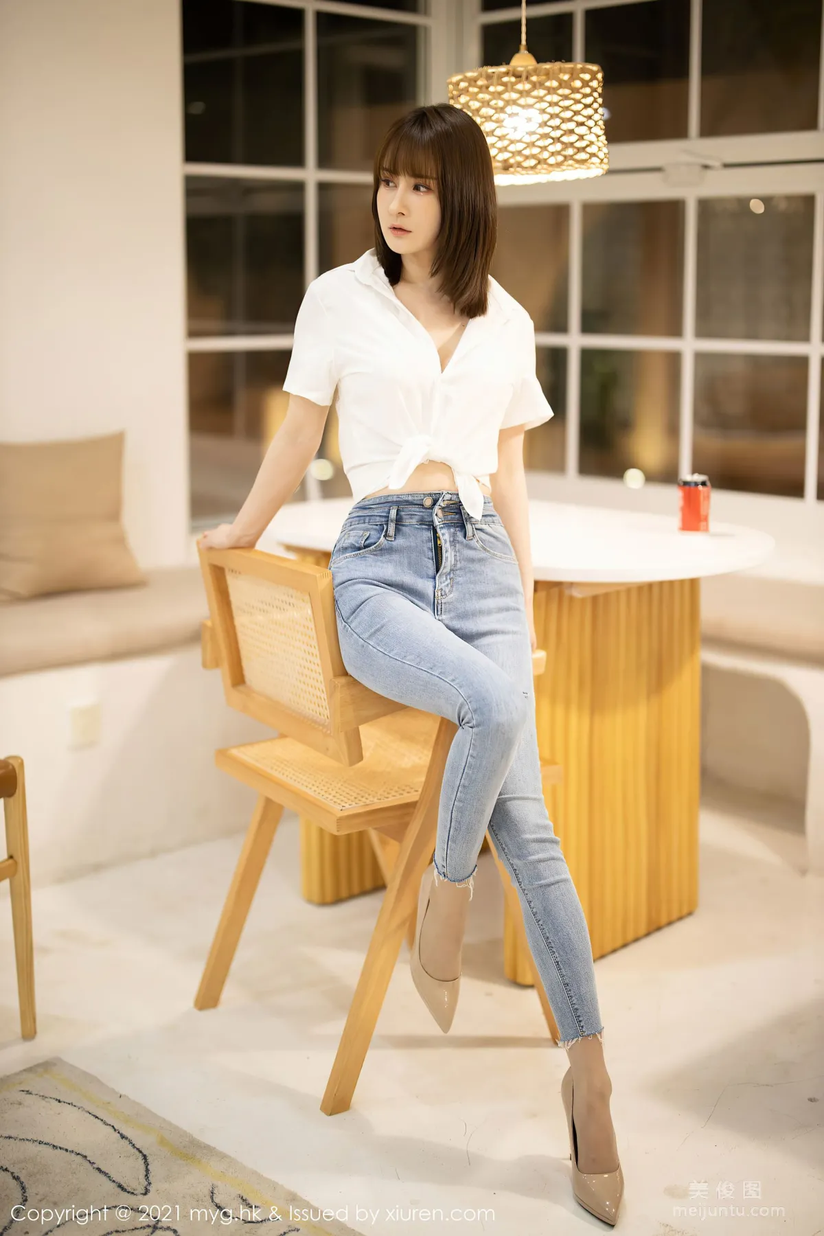 [美媛館MyGirl] Vol.540 蔡文钰Abby - 經典的白襯衫與直爽牛仔褲 31