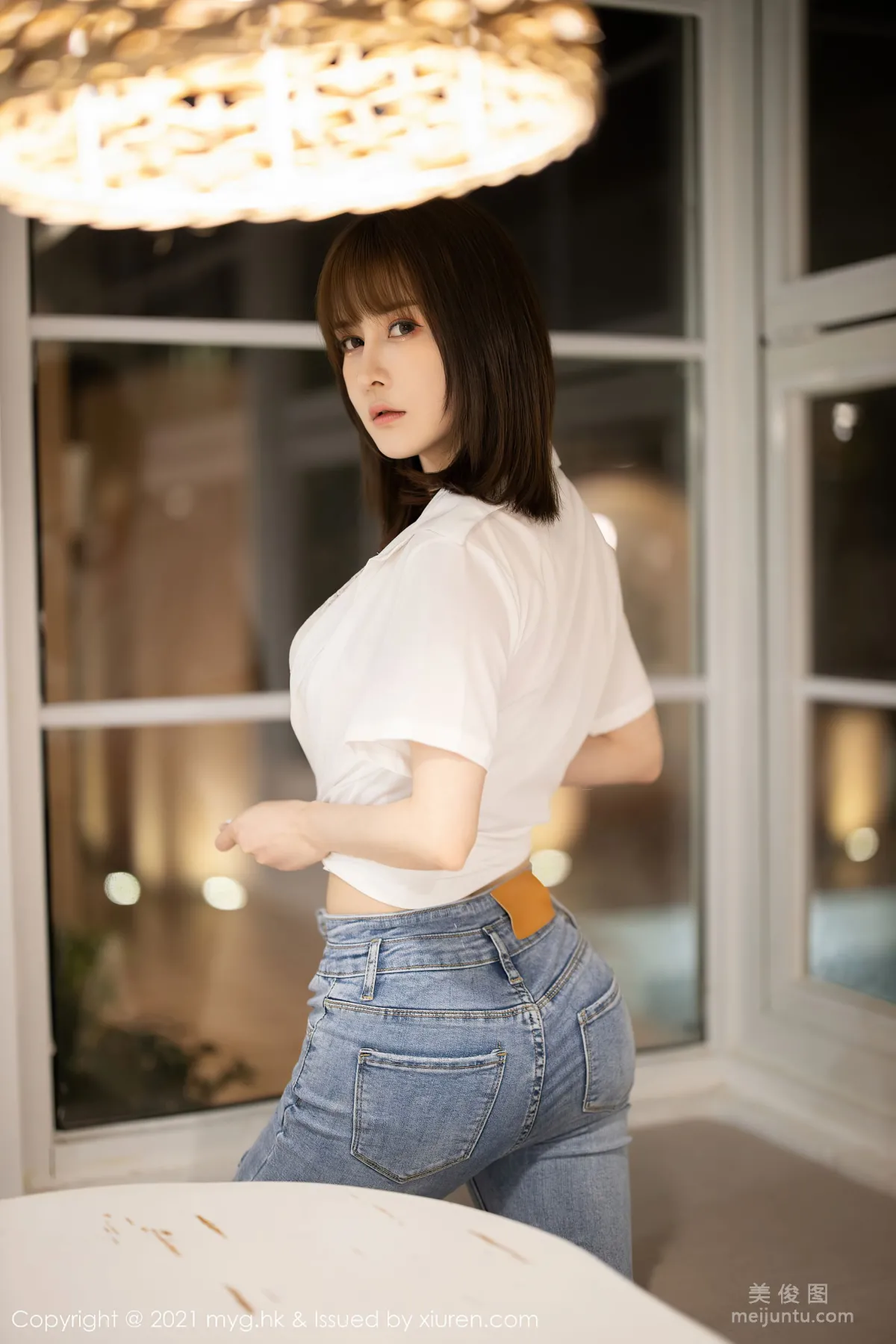 [美媛館MyGirl] Vol.540 蔡文钰Abby - 經典的白襯衫與直爽牛仔褲 19