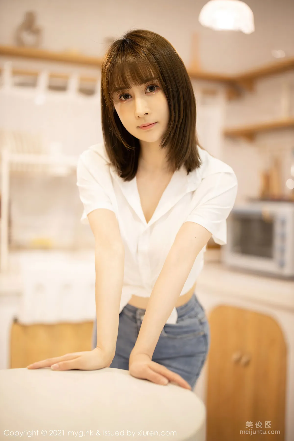 [美媛館MyGirl] Vol.540 蔡文钰Abby - 經典的白襯衫與直爽牛仔褲 15