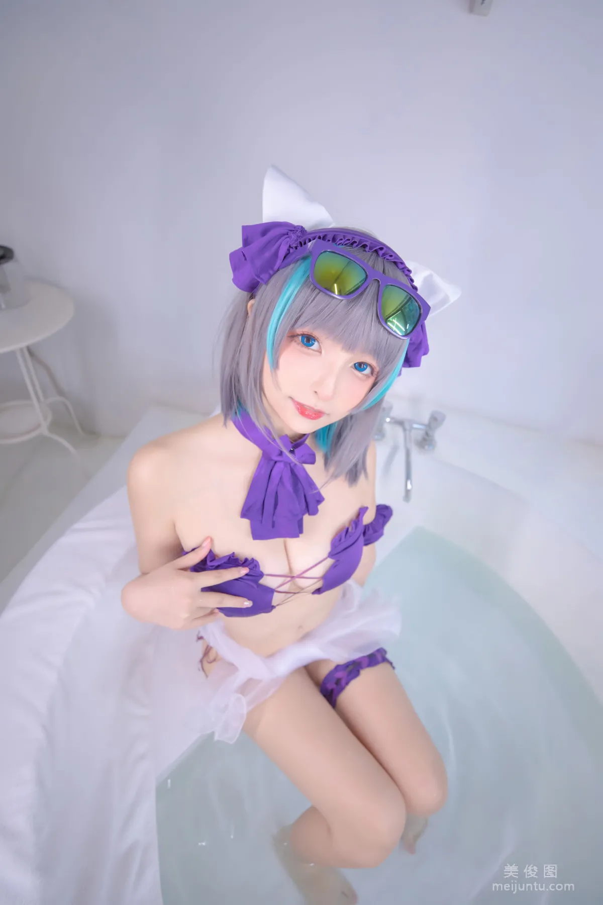 [網紅COSER] 蘿莉神楽闆真冬 之 柴郡 - 純色庭院 寫真套圖 47