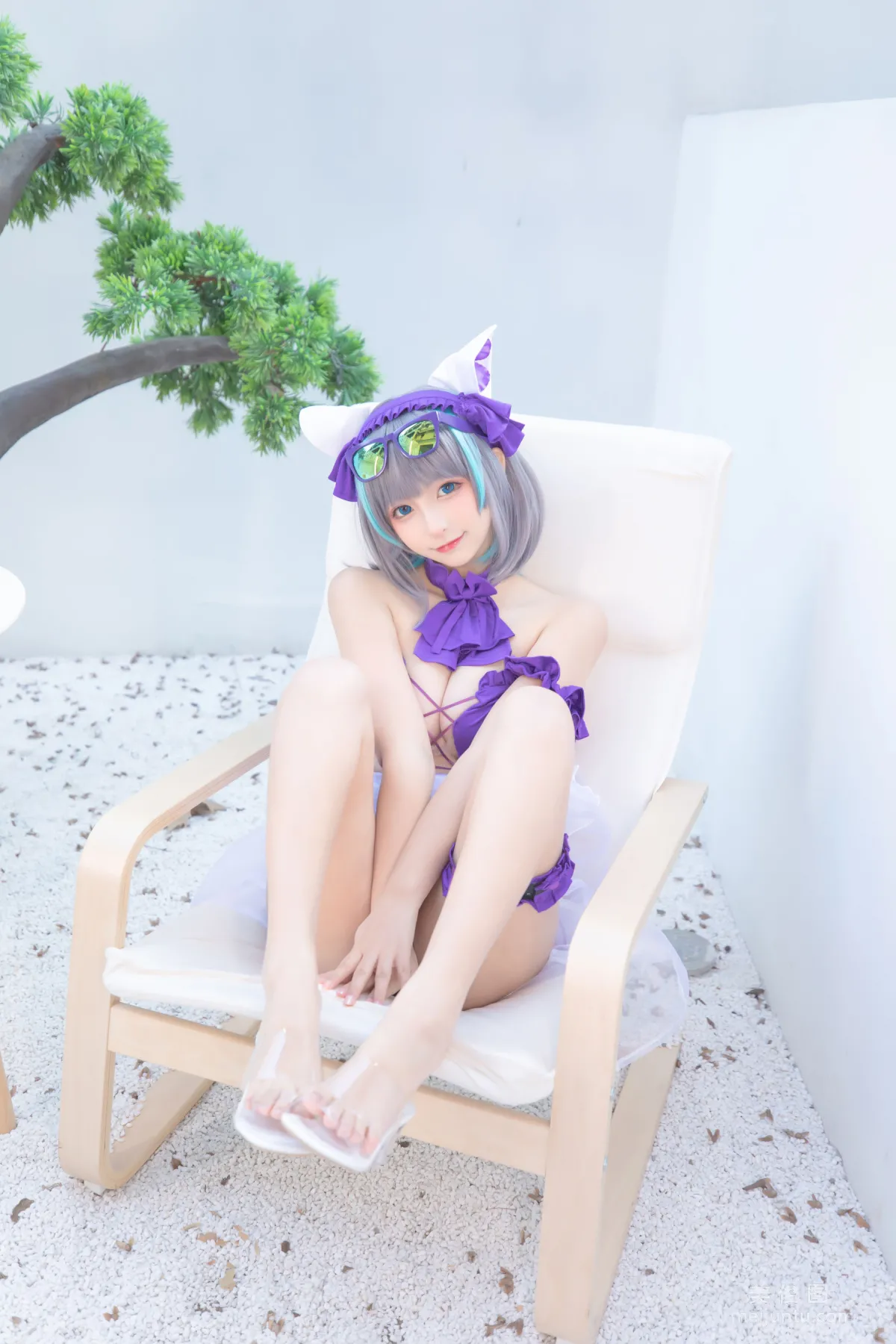[網紅COSER] 蘿莉神楽闆真冬 之 柴郡 - 純色庭院 寫真套圖 32
