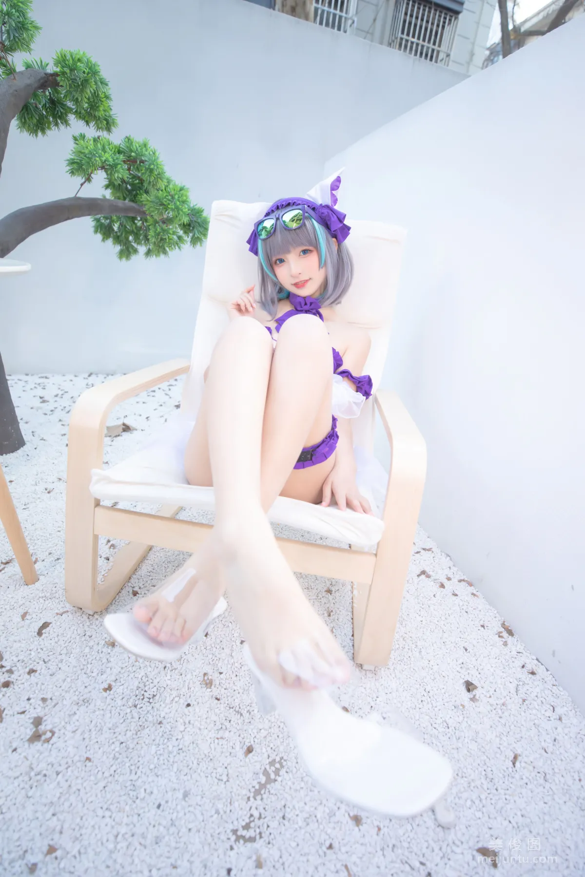 [網紅COSER] 蘿莉神楽闆真冬 之 柴郡 - 純色庭院 寫真套圖 18