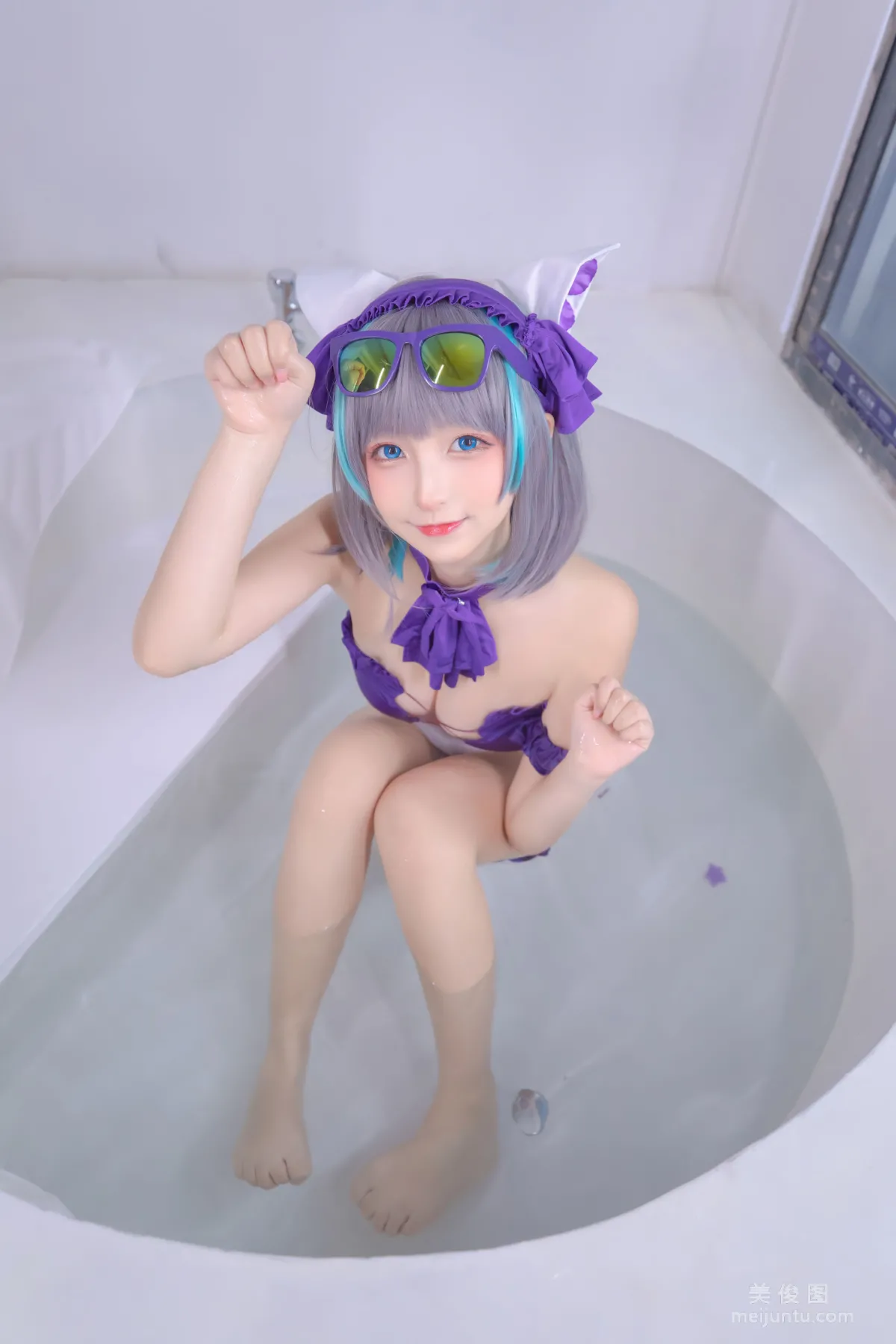 [網紅COSER] 蘿莉神楽闆真冬 之 柴郡 - 純色庭院 寫真套圖 80