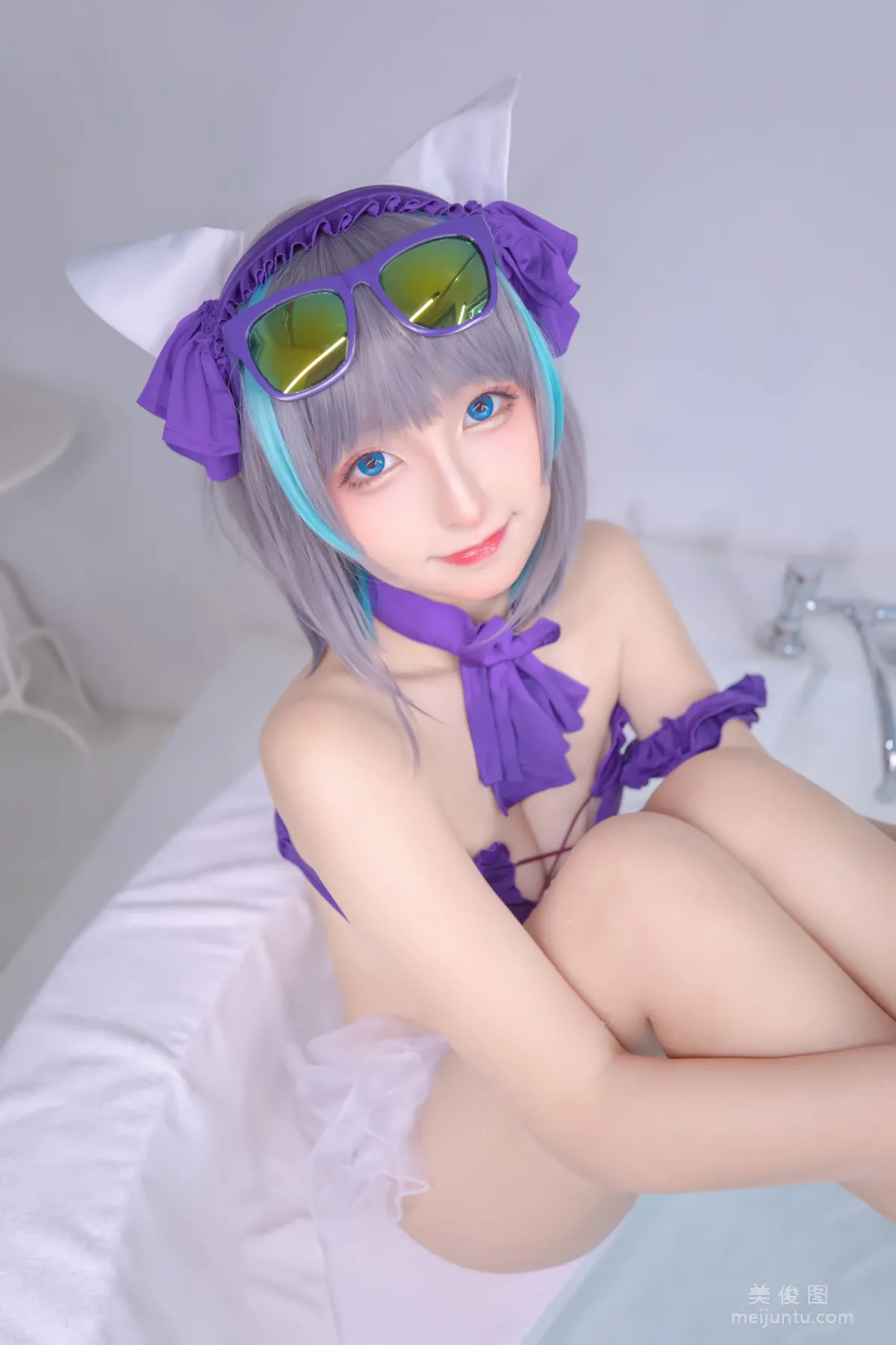 [網紅COSER] 蘿莉神楽闆真冬 之 柴郡 - 純色庭院 寫真套圖 60