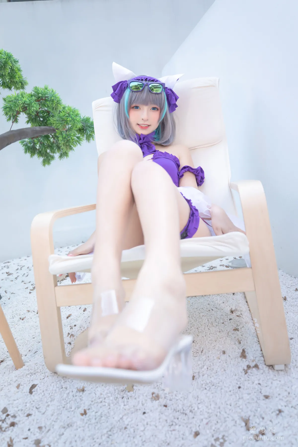 [網紅COSER] 蘿莉神楽闆真冬 之 柴郡 - 純色庭院 寫真套圖 16