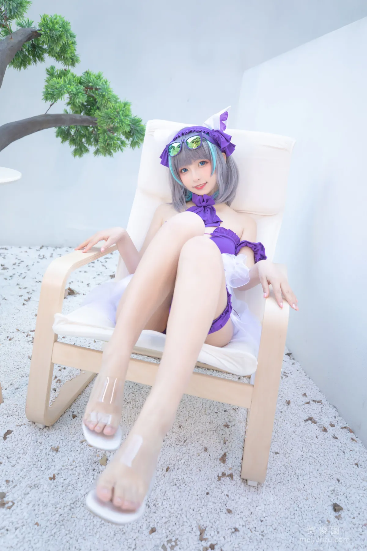 [網紅COSER] 蘿莉神楽闆真冬 之 柴郡 - 純色庭院 寫真套圖 11