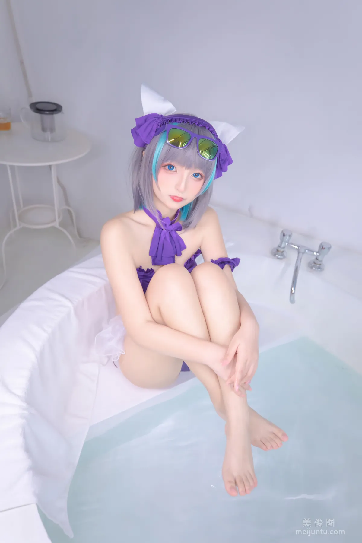 [網紅COSER] 蘿莉神楽闆真冬 之 柴郡 - 純色庭院 寫真套圖 58