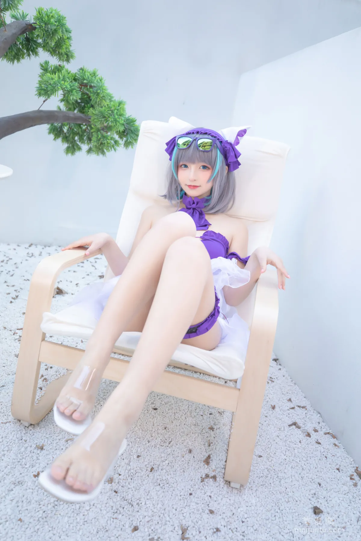 [網紅COSER] 蘿莉神楽闆真冬 之 柴郡 - 純色庭院 寫真套圖 12