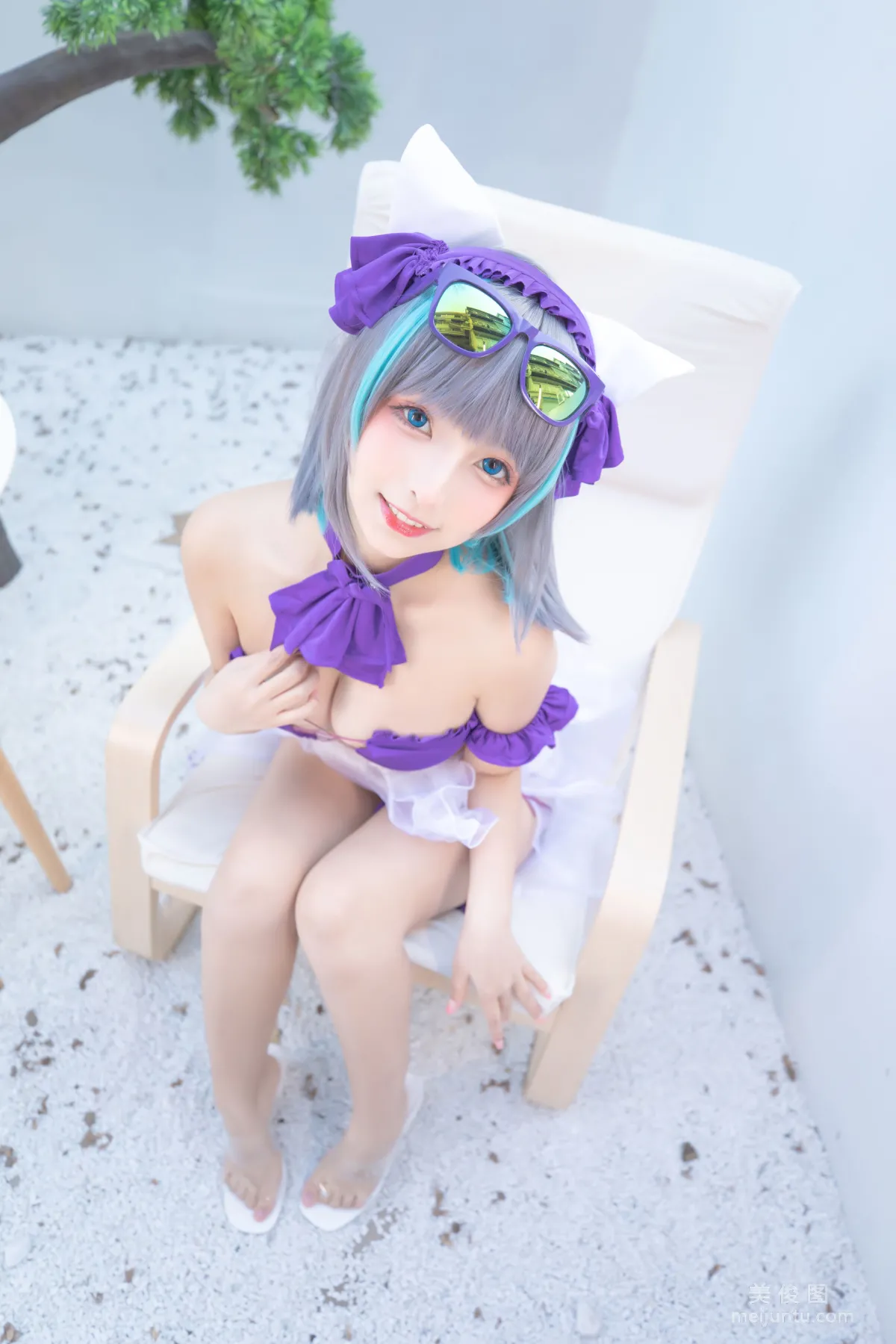 [網紅COSER] 蘿莉神楽闆真冬 之 柴郡 - 純色庭院 寫真套圖 10