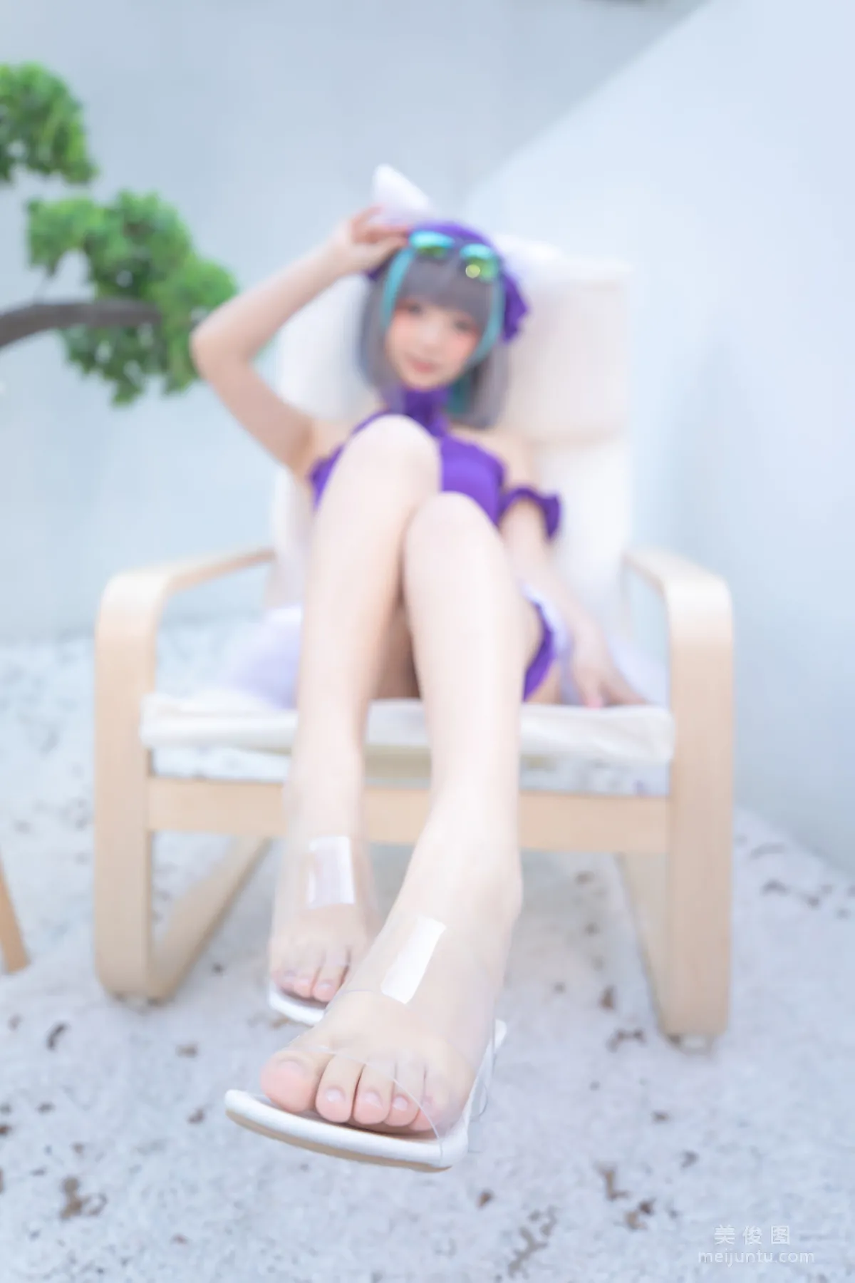 [網紅COSER] 蘿莉神楽闆真冬 之 柴郡 - 純色庭院 寫真套圖 15
