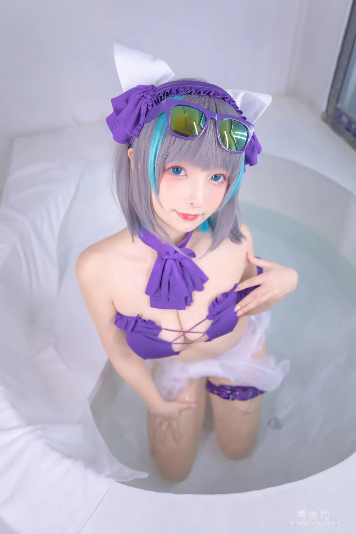 [網紅COSER] 蘿莉神楽闆真冬 之 柴郡 - 純色庭院 寫真套圖 61