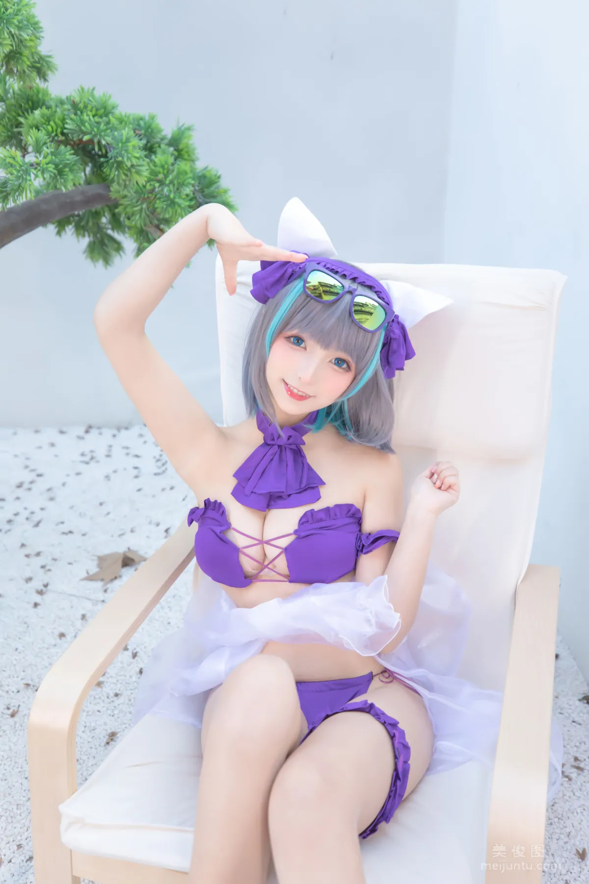 [網紅COSER] 蘿莉神楽闆真冬 之 柴郡 - 純色庭院 寫真套圖 38