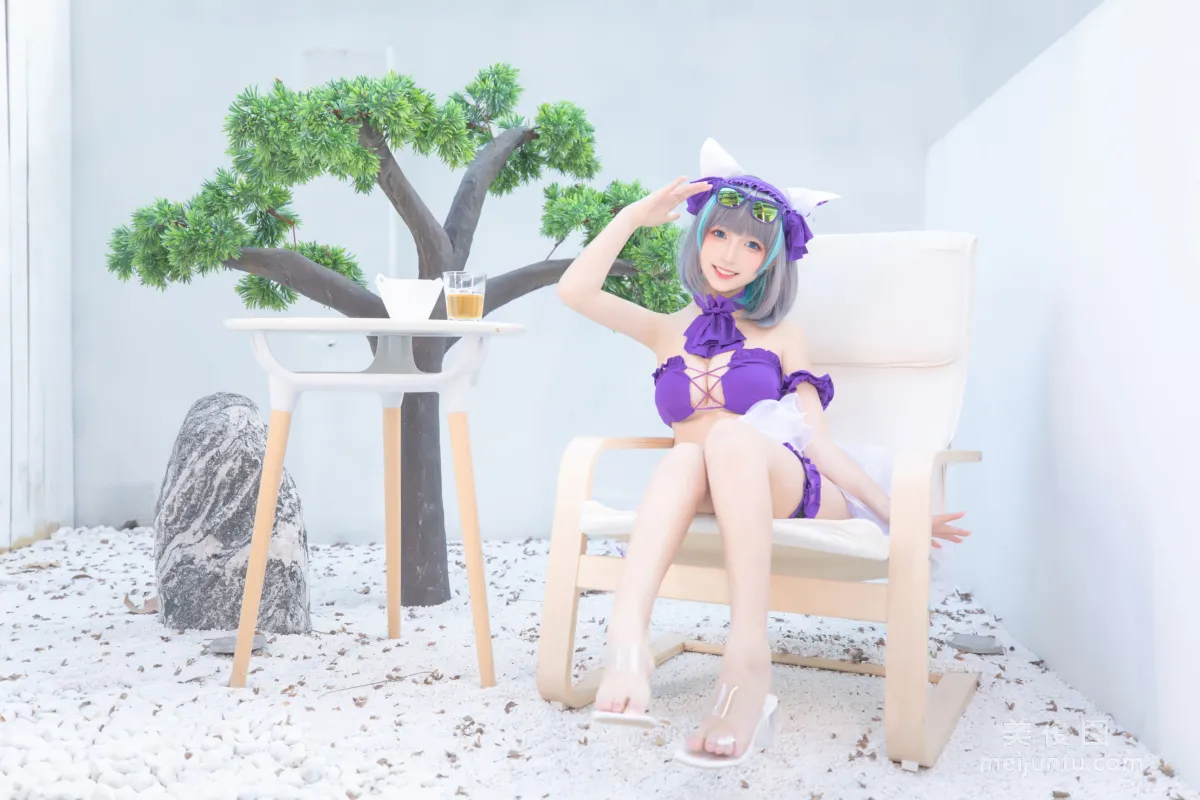 [網紅COSER] 蘿莉神楽闆真冬 之 柴郡 - 純色庭院 寫真套圖 31