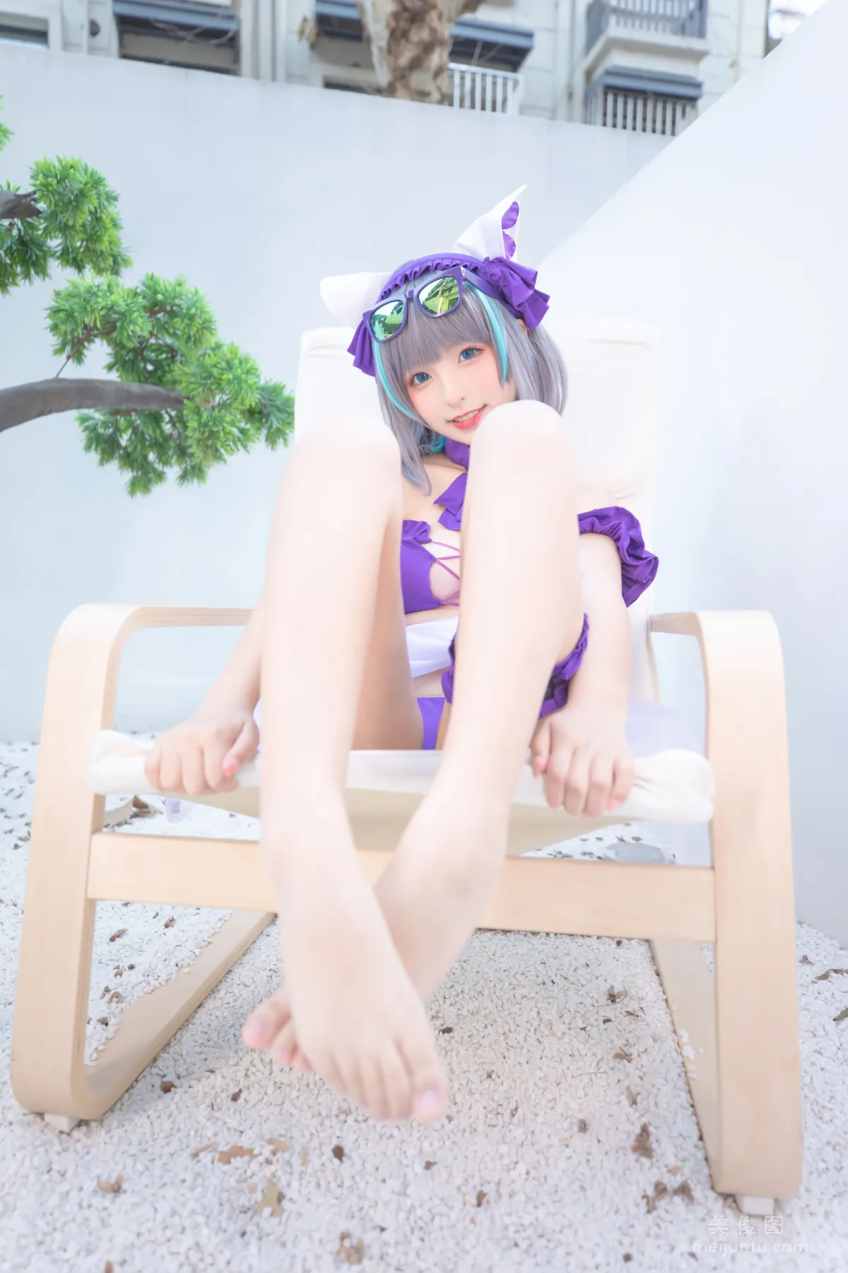 [網紅COSER] 蘿莉神楽闆真冬 之 柴郡 - 純色庭院 寫真套圖 30