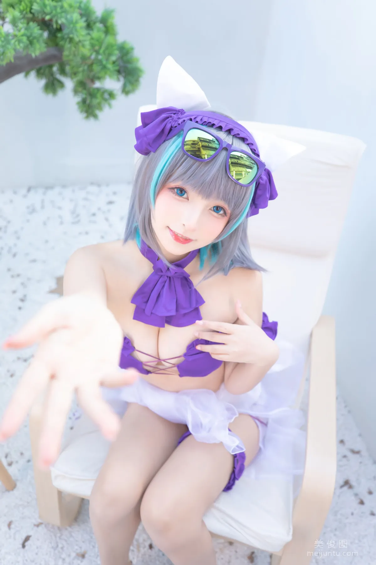 [網紅COSER] 蘿莉神楽闆真冬 之 柴郡 - 純色庭院 寫真套圖 7
