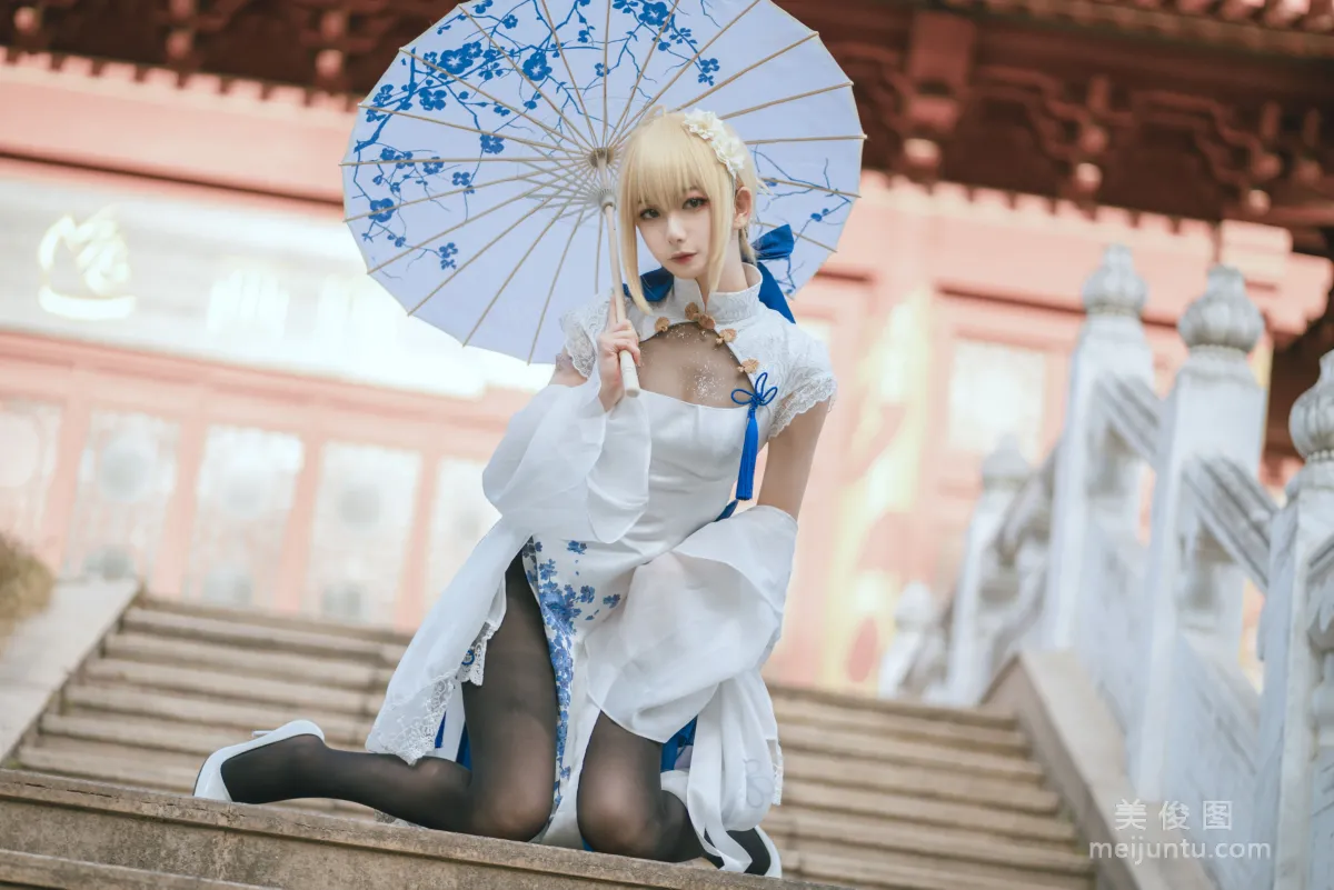 [Web Idols Coser Photos] Anime Blogger Fengjiangjiang v, saber qipao Set photo 22