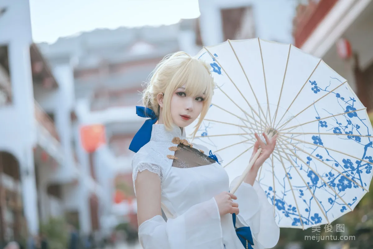 [Web Idols Coser Photos] Anime Blogger Fengjiangjiang v, saber qipao Set photo 32