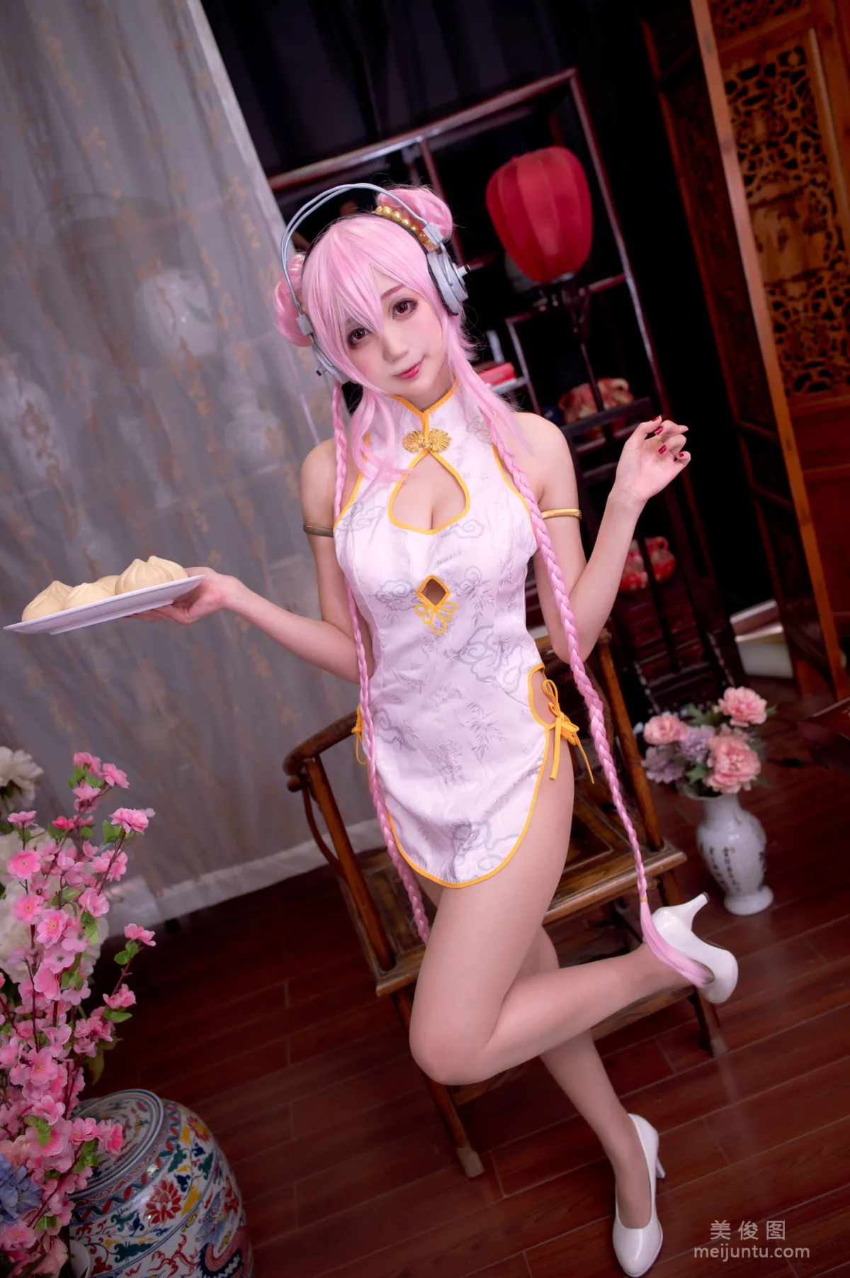 [Web Idols COSER Photos] Zhouji Shike Aitu Tu, Qipao Sonico Set photo 6