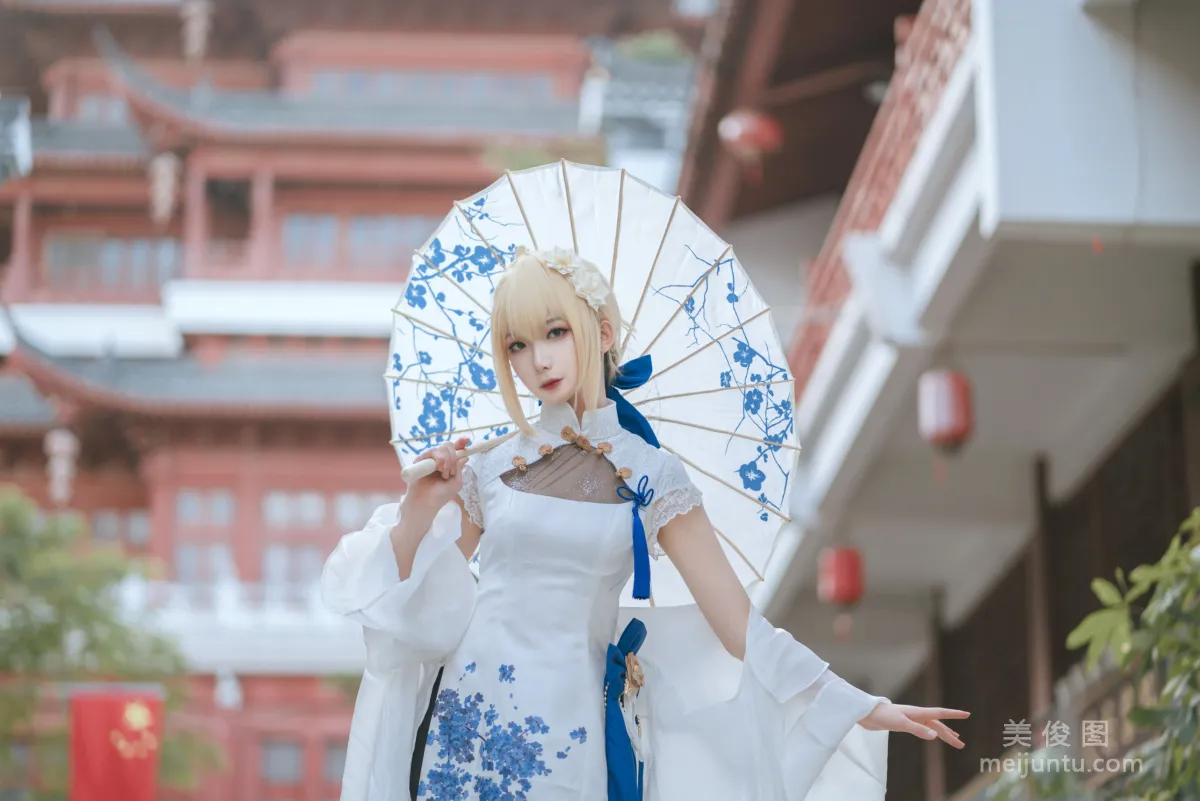[Web Idols Coser Photos] Anime Blogger Fengjiangjiang v, saber qipao Set photo 30