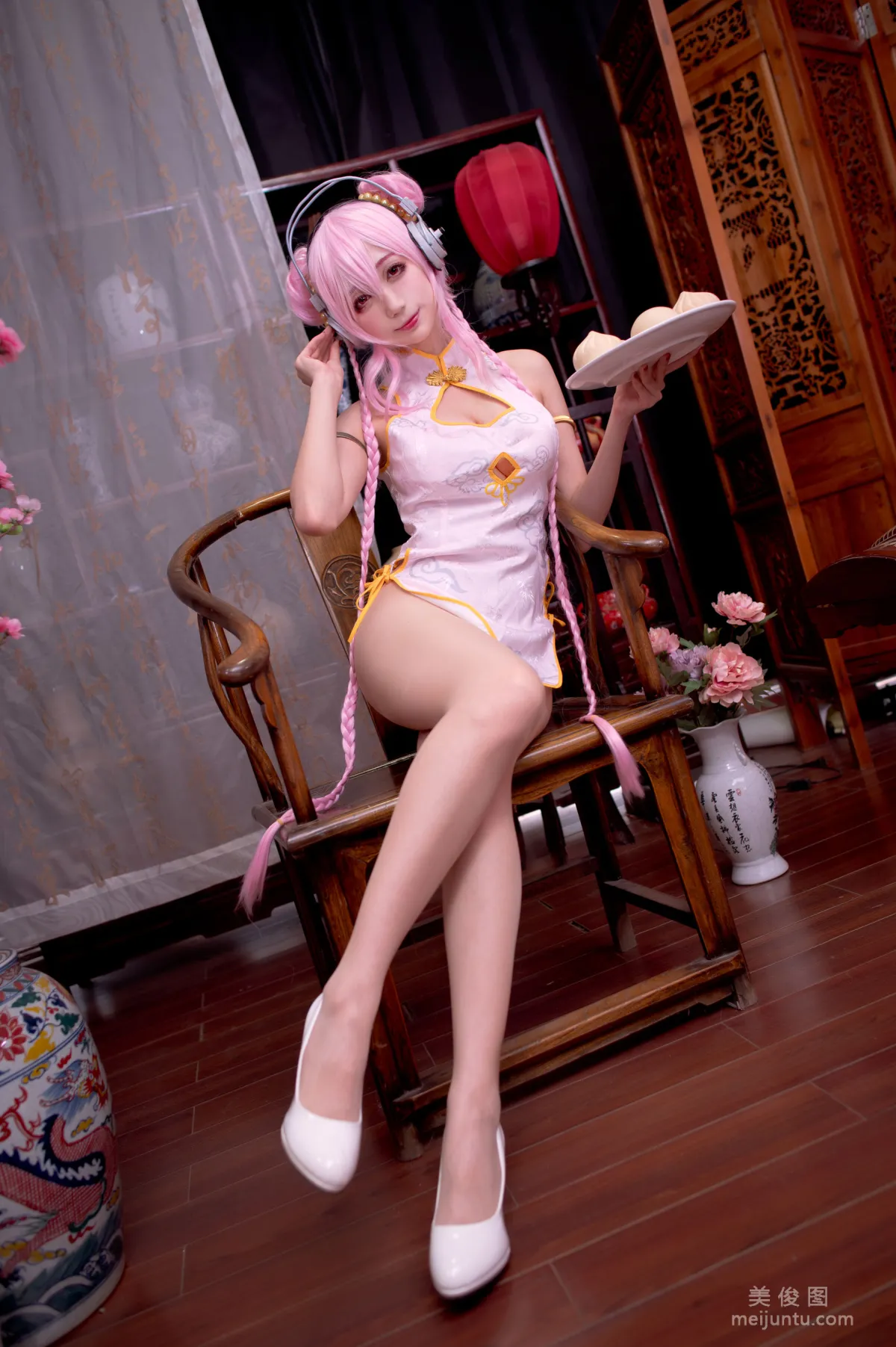 [Web Idols COSER Photos] Zhouji Shike Aitu Tu, Qipao Sonico Set photo 7