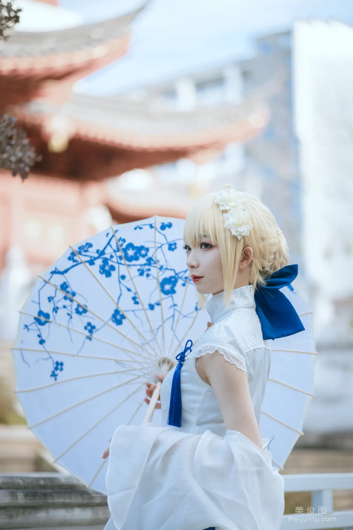 [Web Idols Coser Photos] Anime Blogger Fengjiangjiang v, saber qipao Set photo 5