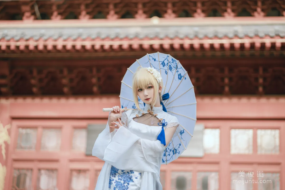 [Web Idols Coser Photos] Anime Blogger Fengjiangjiang v, saber qipao Set photo 16