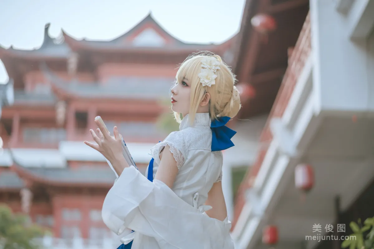 [Web Idols Coser Photos] Anime Blogger Fengjiangjiang v, saber qipao Set photo 29
