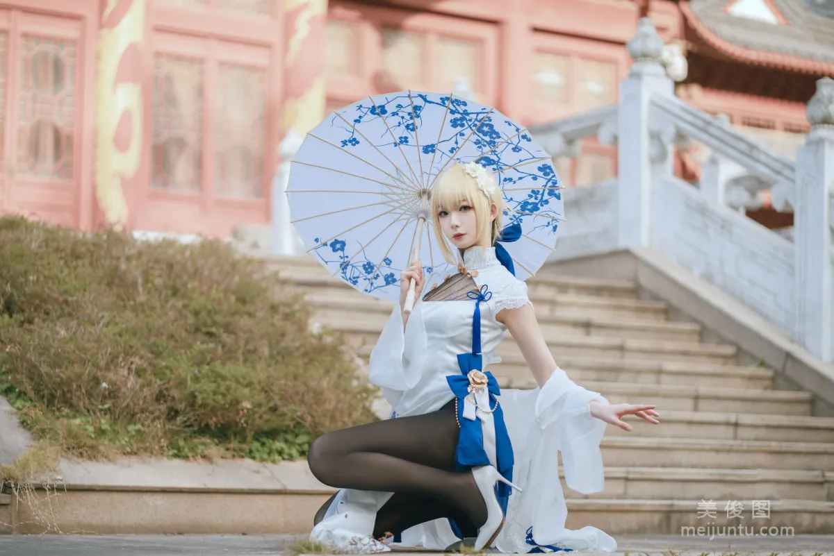 [Web Idols Coser Photos] Anime Blogger Fengjiangjiang v, saber qipao Set photo 21