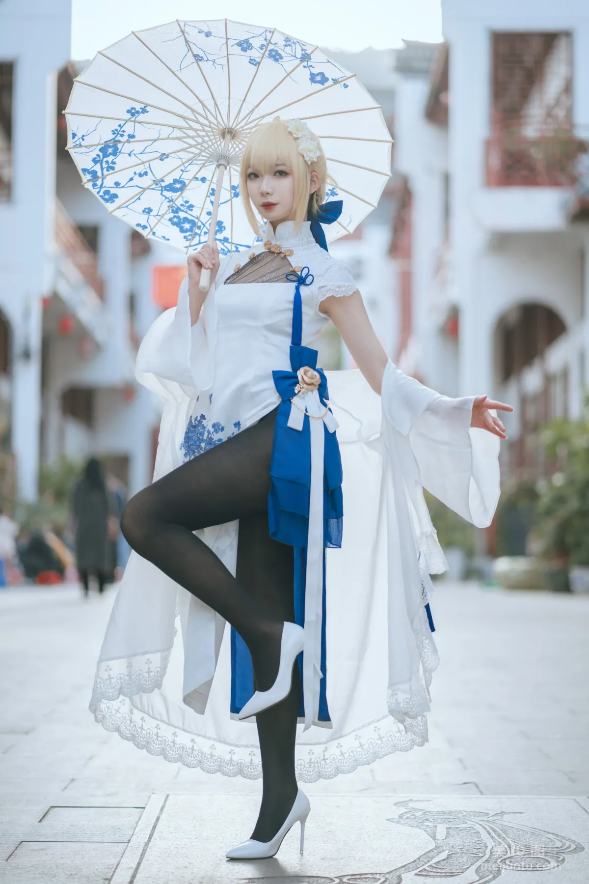 [Web Idols Coser Photos] Anime Blogger Fengjiangjiang v, saber qipao Set photo 31