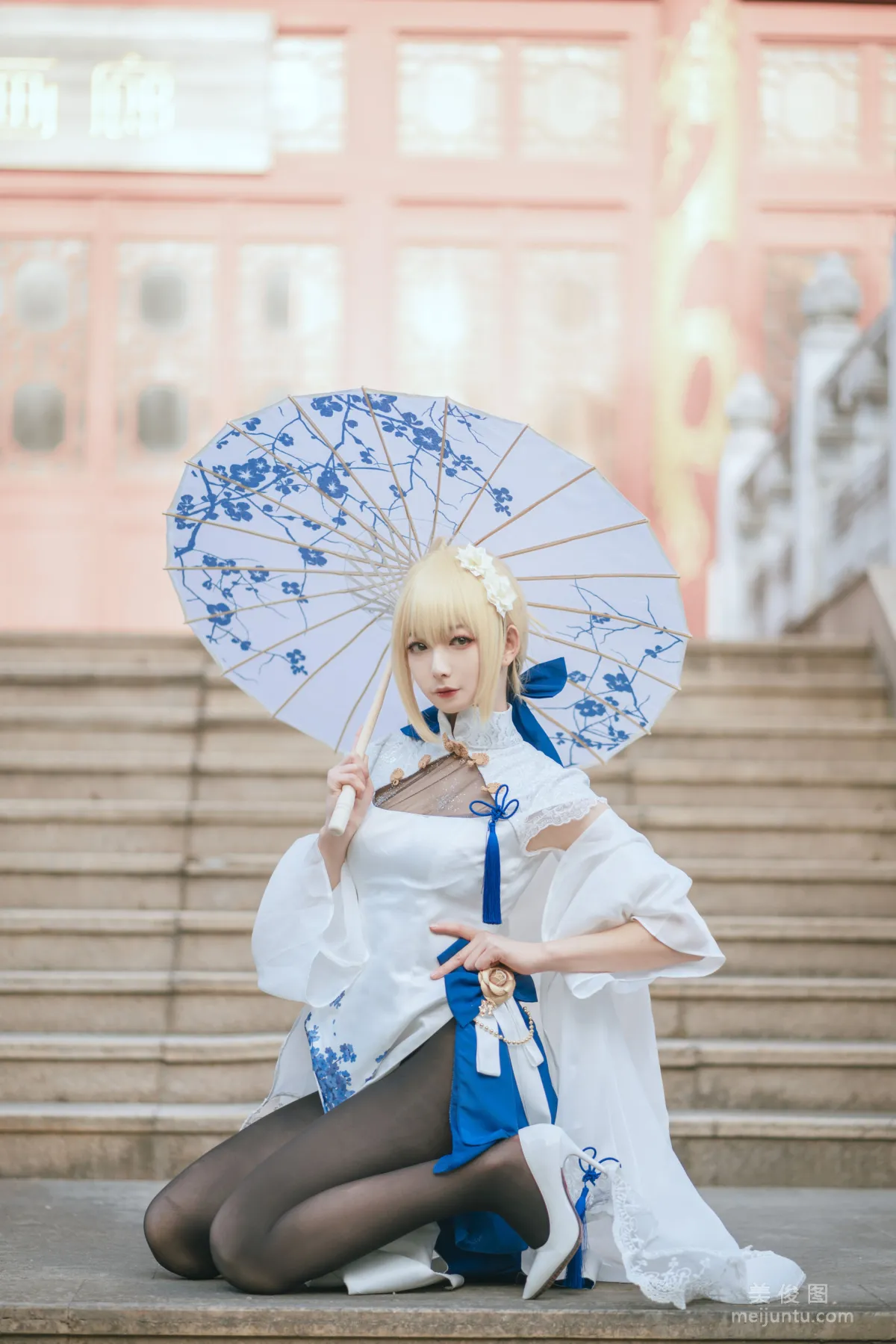 [Web Idols Coser Photos] Anime Blogger Fengjiangjiang v, saber qipao Set photo 24